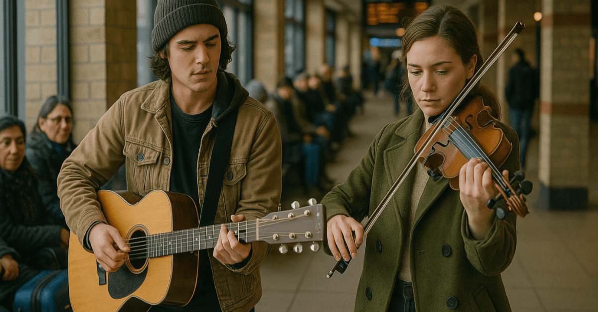 Local Artists Host Street Performances in Waiting Areas