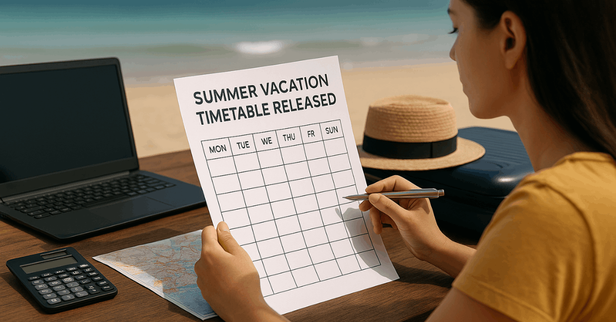 Summer Vacation Timetable Released